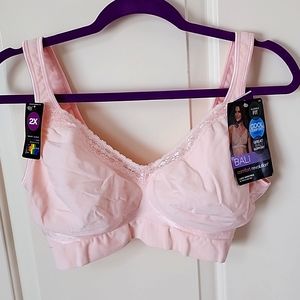 Bali Comfort Revolution Lace Wirefree Bra, size 2X